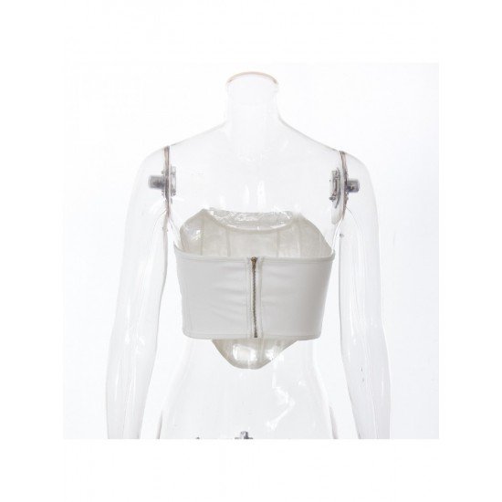  2024 Fishbone Backless Strapless Women's Irregular Vest