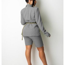  OL Style Pure Color Laple Women's Suit