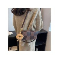 Cute Grid Patchwork Black Shoulder Bags