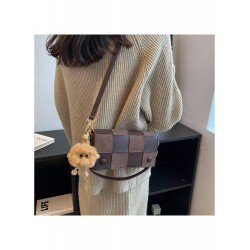 Cute Grid Patchwork Black Shoulder Bags Cute Grid Patchwork Black Shoulder Bags