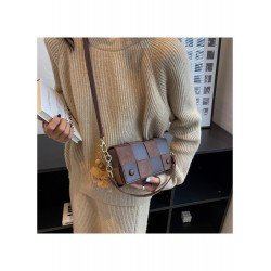 Cute Grid Patchwork Black Shoulder Bags Cute Grid Patchwork Black Shoulder Bags