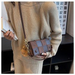 Cute Grid Patchwork Black Shoulder Bags