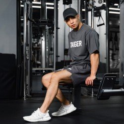  Casual Loose Breathable Letter Men's T-Shirt