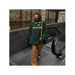  Casual Hooded Ripped Letter Printing Women's Sweater