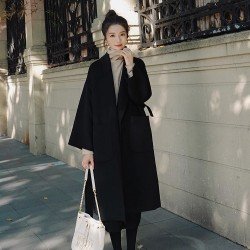  Temperament Pure Color Women's Mid-length Coats