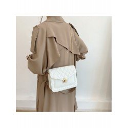  PU Pure Color Rhombus Lattice Chain Shoulder Bag