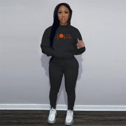 Printed Hooded Collar 2 Piece Jogger Sets For Women Printed Hooded Collar 2 Piece Jogger Sets For Women