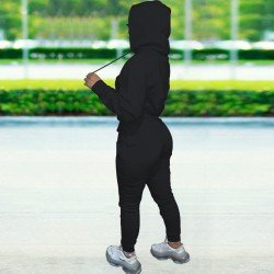 Printed Hooded Collar 2 Piece Jogger Sets For Women Printed Hooded Collar 2 Piece Jogger Sets For Women