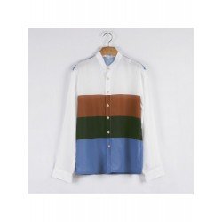 Stand Collar Color Blocking Loose Shirts For Men Stand Collar Color Blocking Loose Shirts For Men