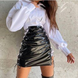 Sexy Black Tie Wrap Short Skirts For Ladies