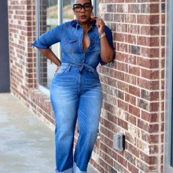 Blue Denim Jacket And Jean Sets For Women