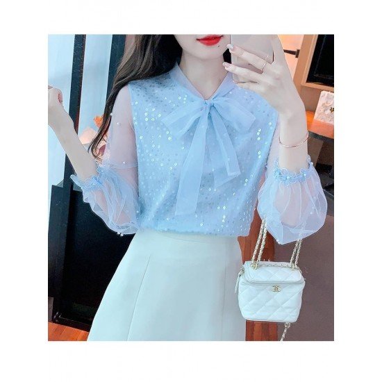  Fall 2024 Pure Color Bow Women's Shirt