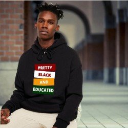 Street Printed Black Hoodies Tops For Men