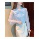  Fall 2024 Pure Color Bow Women's Shirt