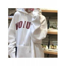 Casual Loose Hooded Letter Printing Sweater Casual Loose Hooded Letter Printing Sweater