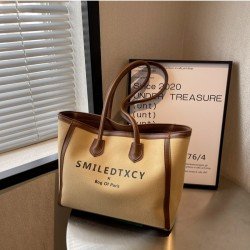  Canvas Letter Large Capacity Women's Tote Bag