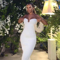 Trendy Solid Strapless Knee Length Dresses Trendy Solid Strapless Knee Length Dresses