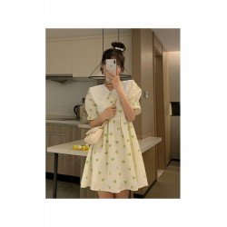 Summer Sweet Green Doll Neck Women's Short Dress  Summer Sweet Green Doll Neck Women's Short Dress