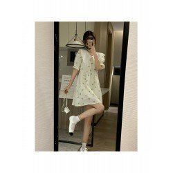 Summer Sweet Green Doll Neck Women's Short Dress  Summer Sweet Green Doll Neck Women's Short Dress