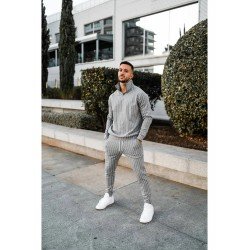 Fashion Leisure Striped Men's Top And Trouser Sets  Fashion Leisure Striped Men's Top And Trouser Sets