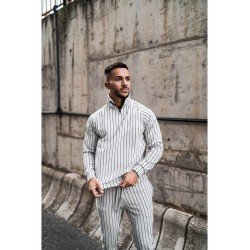 Fashion Leisure Striped Men's Top And Trouser Sets  Fashion Leisure Striped Men's Top And Trouser Sets