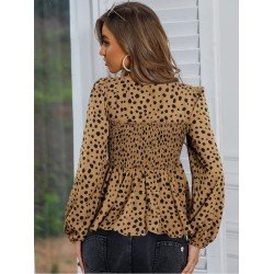 Square Neck Puff Sleeve Loose Blouse  Square Neck Puff Sleeve Loose Blouse