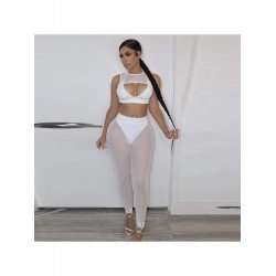 Sexy See Through Cut Out 2 Piece Trouser Sets
