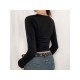  2024 Stylish Round Neck Printing Crop T-Shirt