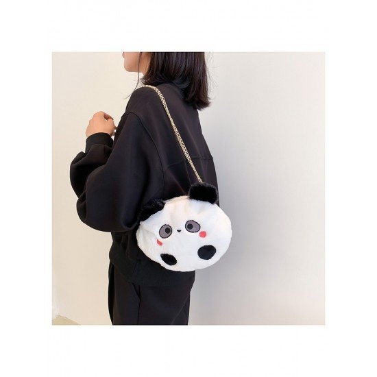 2024 Fall Cute Plush Contrast Color Women's Bag