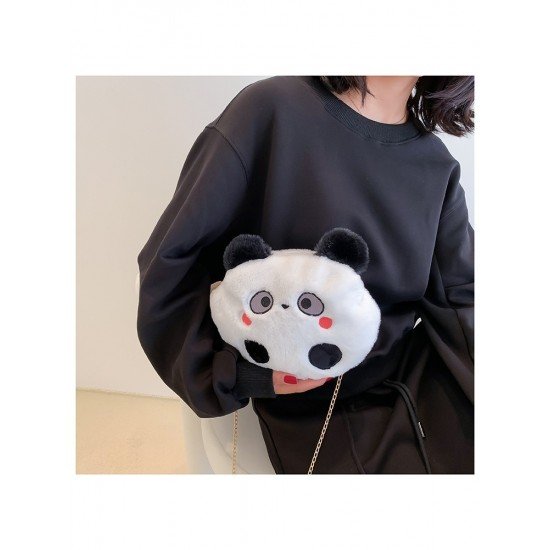  2024 Fall Cute Plush Contrast Color Women's Bag