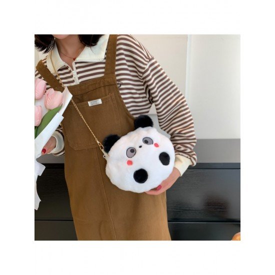  2024 Fall Cute Plush Contrast Color Women's Bag