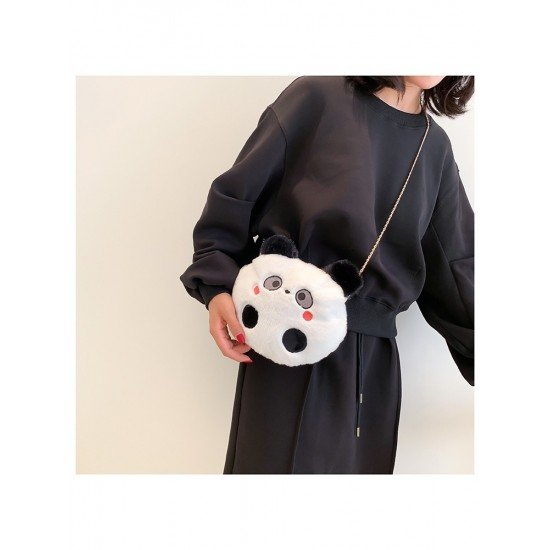  2024 Fall Cute Plush Contrast Color Women's Bag