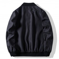 Autumn Casual Black Plus Size Jacket For Men