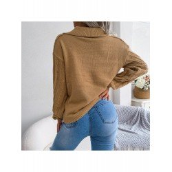 Loose Casual Solid V Neck Pullover Sweaters Loose Casual Solid V Neck Pullover Sweaters