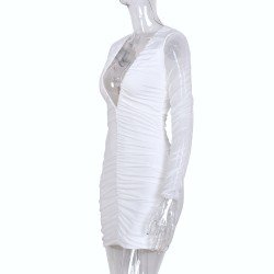 Sexy Slim Deep V-Neck Ruched Women's Dress  Sexy Slim Deep V-Neck Ruched Women's Dress