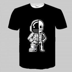 Summer Black Printed Short Sleeve Tees For Men