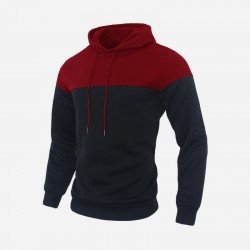 Patchwork Contrast Color Men Hooded Tops Patchwork Contrast Color Men Hooded Tops