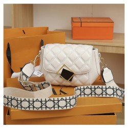 Fashionable Rhombus Lattice Ladies Black Shoulder Bags