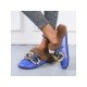  Pure Color Baotou Flat Wool Slippers For Women