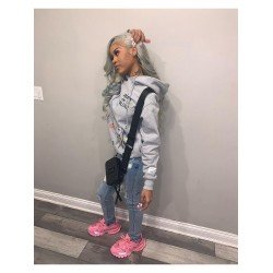 Casual Printed Loose Women Hoodies Tops