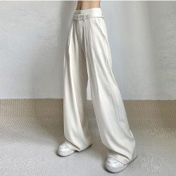  Pure Color Casual Straight Women's Long Pants
