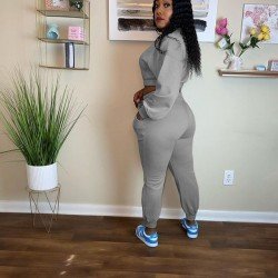 Casual Cropped Top And Trouser Workout Sets