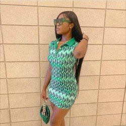  Tight Geometric Pattern Slim Short Sleeve Rompers