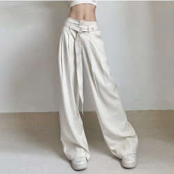 Pure Color Casual Straight Women's Long Pants