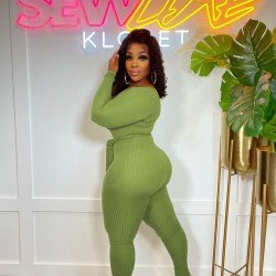  Skinny Pure Color Women's Long Sleeve Jumpsuit