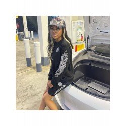  Leisure Round Neck Printing Top And Shorts Women's Sets