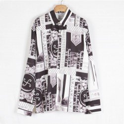  Casual Fashion Printing Long Sleeve Shirt For Men