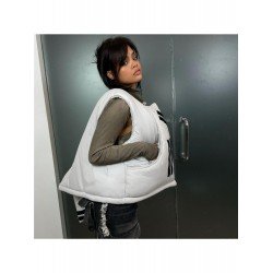 Patchwork Personalized Velcro Sleeveless Down Coats