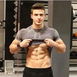  Casual Pure Color Crew Neck Men's T-Shirt