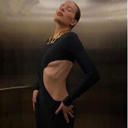 Sexy Round Neck Hollowed Out Long Sleeve Dress  Sexy Round Neck Hollowed Out Long Sleeve Dress